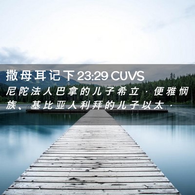 Picture 02 - 撒 母 耳 记 下 23:29 CUVS - 尼 陀 法 人 巴 拿 的 儿 子 希 立 ， - Bible Verse Picture