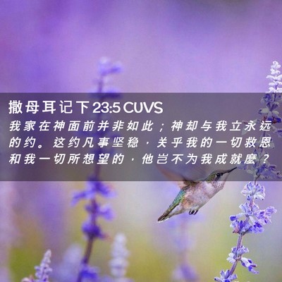 Picture 02 - 撒 母 耳 记 下 23:5 CUVS - 我 家 在 神 面 前 并 非 如 此 ； 神 - Bible Verse Picture