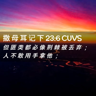 Picture 02 - 撒 母 耳 记 下 23:6 CUVS - 但 匪 类 都 必 像 荆 棘 被 丢 弃 ； - Bible Verse Picture