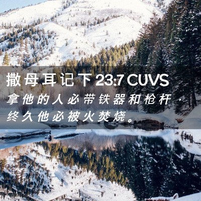 Picture 02 - 撒 母 耳 记 下 23:7 CUVS - 拿 他 的 人 必 带 铁 器 和 枪 杆 ， - Bible Verse Picture