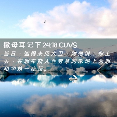 Picture 02 - 撒 母 耳 记 下 24:18 CUVS - 当 日 ， 迦 得 来 见 大 卫 ， 对 他 - Bible Verse Picture