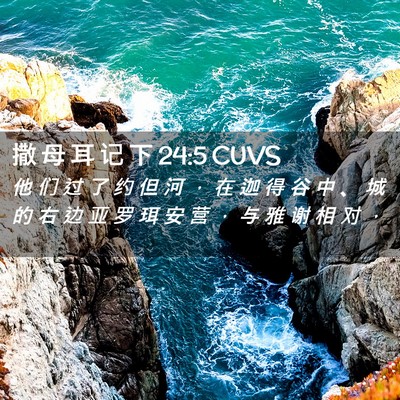 Picture 02 - 撒 母 耳 记 下 24:5 CUVS - 他 们 过 了 约 但 河 ， 在 迦 得 谷 - Bible Verse Picture