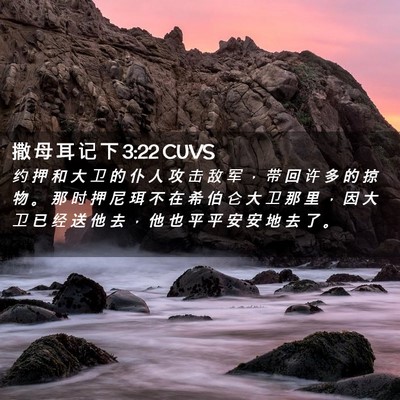 Picture 02 - 撒 母 耳 记 下 3:22 CUVS - 约 押 和 大 卫 的 仆 人 攻 击 敌 军 - Bible Verse Picture