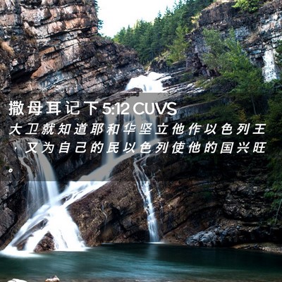 Picture 02 - 撒 母 耳 记 下 5:12 CUVS - 大 卫 就 知 道 耶 和 华 坚 立 他 作 - Bible Verse Picture