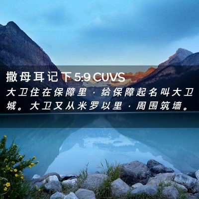 Picture 02 - 撒 母 耳 记 下 5:9 CUVS - 大 卫 住 在 保 障 里 ， 给 保 障 起 - Bible Verse Picture