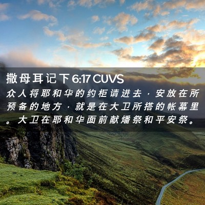 Picture 02 - 撒 母 耳 记 下 6:17 CUVS - 众 人 将 耶 和 华 的 约 柜 请 进 去 - Bible Verse Picture