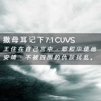 Picture 02 - 撒 母 耳 记 下 7:1 CUVS - 王 住 在 自 己 宫 中 ， 耶 和 华 使 - Bible Verse Picture