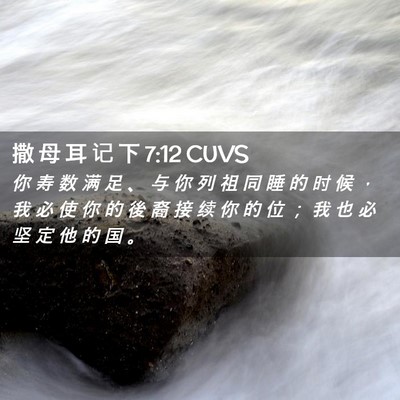Picture 02 - 撒 母 耳 记 下 7:12 CUVS - 你 寿 数 满 足 、 与 你 列 祖 同 睡 - Bible Verse Picture