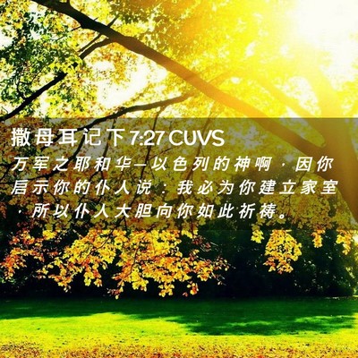 Picture 02 - 撒 母 耳 记 下 7:27 CUVS - 万 军 之 耶 和 华 ─ 以 色 列 的 神 - Bible Verse Picture