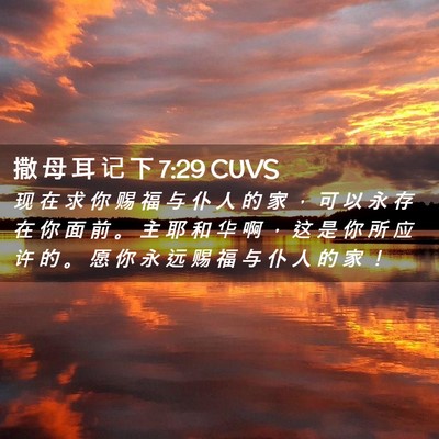 Picture 02 - 撒 母 耳 记 下 7:29 CUVS - 现 在 求 你 赐 福 与 仆 人 的 家 ， - Bible Verse Picture