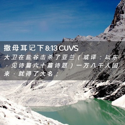 Picture 02 - 撒 母 耳 记 下 8:13 CUVS - 大 卫 在 盐 谷 击 杀 了 亚 兰 （ 或 - Bible Verse Picture