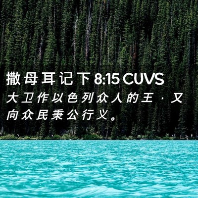Picture 02 - 撒 母 耳 记 下 8:15 CUVS - 大 卫 作 以 色 列 众 人 的 王 ， 又 - Bible Verse Picture