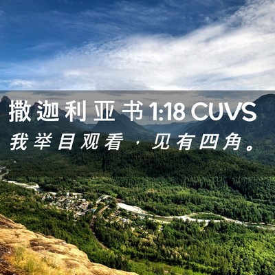 Picture 02 - 撒 迦 利 亚 书 1:18 CUVS - 我 举 目 观 看 ， 见 有 四 角 - Bible Verse Picture