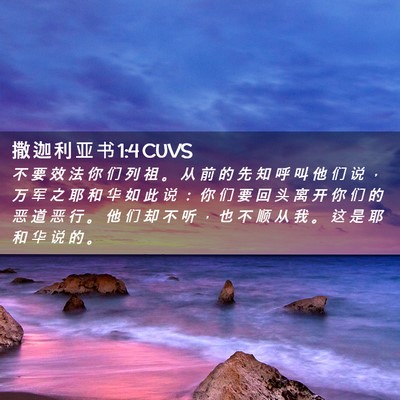 Picture 02 - 撒 迦 利 亚 书 1:4 CUVS - 不 要 效 法 你 们 列 祖 。 从 前 的 - Bible Verse Picture