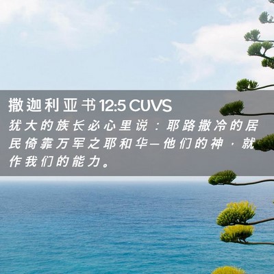 Picture 02 - 撒 迦 利 亚 书 12:5 CUVS - 犹 大 的 族 长 必 心 里 说 ： 耶 路 - Bible Verse Picture