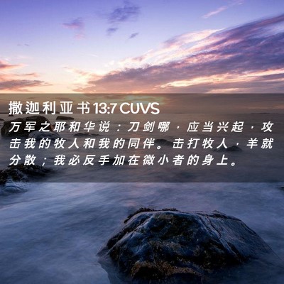 Picture 02 - 撒 迦 利 亚 书 13:7 CUVS - 万 军 之 耶 和 华 说 ： 刀 剑 哪 ， - Bible Verse Picture
