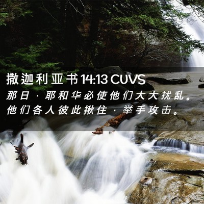 Picture 02 - 撒 迦 利 亚 书 14:13 CUVS - 那 日 ， 耶 和 华 必 使 他 们 大 大 - Bible Verse Picture