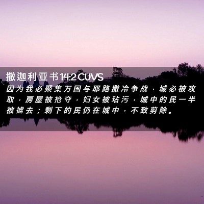 Picture 02 - 撒 迦 利 亚 书 14:2 CUVS - 因 为 我 必 聚 集 万 国 与 耶 路 撒 - Bible Verse Picture