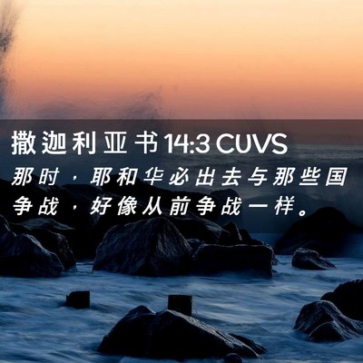 Picture 02 - 撒 迦 利 亚 书 14:3 CUVS - 那 时 ， 耶 和 华 必 出 去 与 那 些 - Bible Verse Picture
