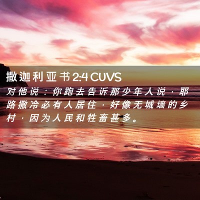 Picture 02 - 撒 迦 利 亚 书 2:4 CUVS - 对 他 说 ： 你 跑 去 告 诉 那 少 年 - Bible Verse Picture