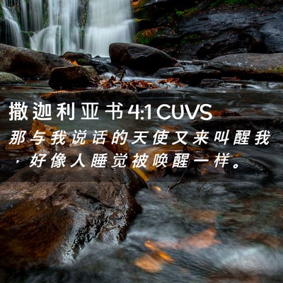 Picture 02 - 撒 迦 利 亚 书 4:1 CUVS - 那 与 我 说 话 的 天 使 又 来 叫 醒 - Bible Verse Picture