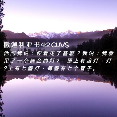 Picture 02 - 撒 迦 利 亚 书 4:2 CUVS - 他 问 我 说 ： 你 看 见 了 甚 麽 ？ - Bible Verse Picture