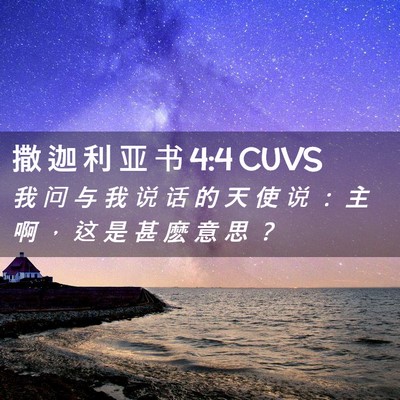 Picture 02 - 撒 迦 利 亚 书 4:4 CUVS - 我 问 与 我 说 话 的 天 使 说 ： 主 - Bible Verse Picture