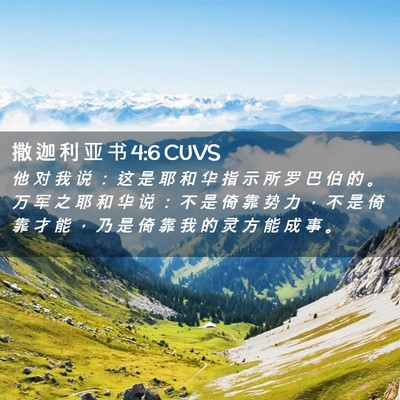 Picture 02 - 撒 迦 利 亚 书 4:6 CUVS - 他 对 我 说 ： 这 是 耶 和 华 指 示 - Bible Verse Picture