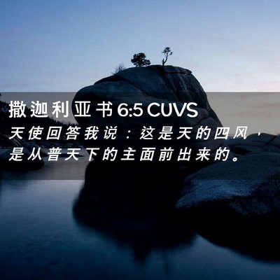 Picture 02 - 撒 迦 利 亚 书 6:5 CUVS - 天 使 回 答 我 说 ： 这 是 天 的 四 - Bible Verse Picture