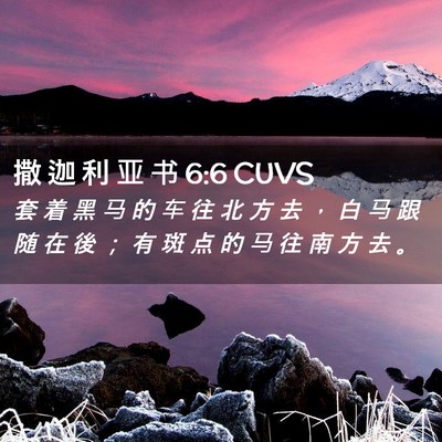 Picture 02 - 撒 迦 利 亚 书 6:6 CUVS - 套 着 黑 马 的 车 往 北 方 去 ， 白 - Bible Verse Picture