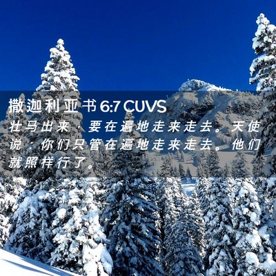 Picture 02 - 撒 迦 利 亚 书 6:7 CUVS - 壮 马 出 来 ， 要 在 遍 地 走 来 走 - Bible Verse Picture