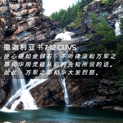 Picture 02 - 撒 迦 利 亚 书 7:12 CUVS - 使 心 硬 如 金 钢 石 ， 不 听 律 法 - Bible Verse Picture