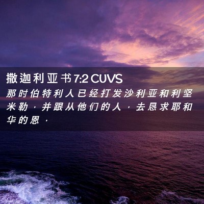 Picture 02 - 撒 迦 利 亚 书 7:2 CUVS - 那 时 伯 特 利 人 已 经 打 发 沙 利 - Bible Verse Picture