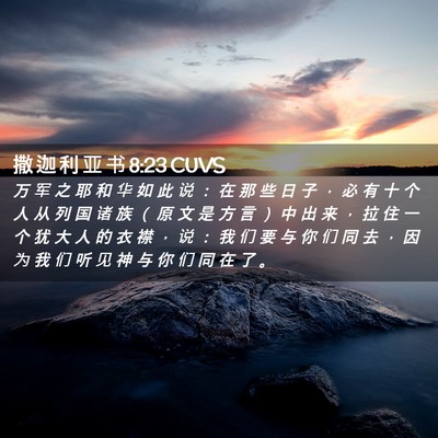 Picture 02 - 撒 迦 利 亚 书 8:23 CUVS - 万 军 之 耶 和 华 如 此 说 ： 在 那 - Bible Verse Picture