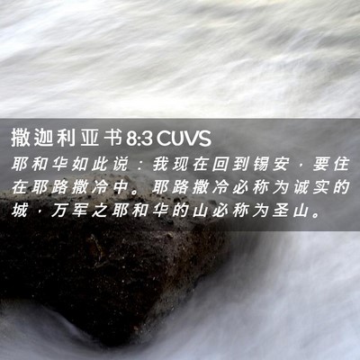 Picture 02 - 撒 迦 利 亚 书 8:3 CUVS - 耶 和 华 如 此 说 ： 我 现 在 回 到 - Bible Verse Picture