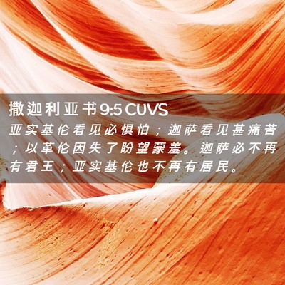 Picture 02 - 撒 迦 利 亚 书 9:5 CUVS - 亚 实 基 伦 看 见 必 惧 怕 ； 迦 萨 - Bible Verse Picture