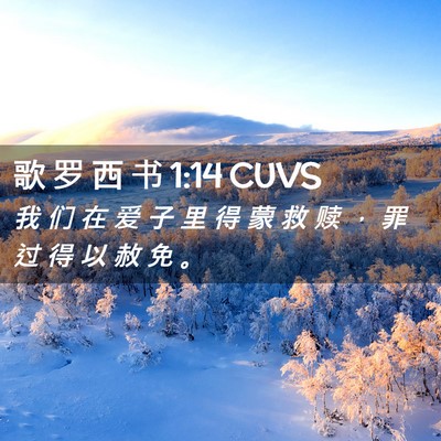 Picture 02 - 歌 罗 西 书 1:14 CUVS - 我 们 在 爱 子 里 得 蒙 救 赎 ， 罪 - Bible Verse Picture