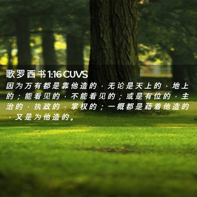 Picture 02 - 歌 罗 西 书 1:16 CUVS - 因 为 万 有 都 是 靠 他 造 的 ， 无 - Bible Verse Picture