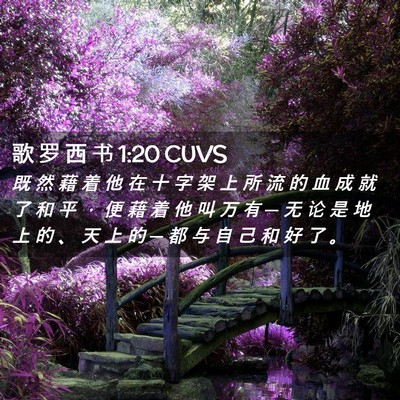 Picture 02 - 歌 罗 西 书 1:20 CUVS - 既 然 藉 着 他 在 十 字 架 上 所 流 - Bible Verse Picture