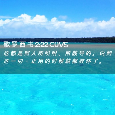 Picture 02 - 歌 罗 西 书 2:22 CUVS - 这 都 是 照 人 所 吩 咐 、 所 教 导 - Bible Verse Picture