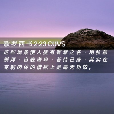 Picture 02 - 歌 罗 西 书 2:23 CUVS - 这 些 规 条 使 人 徒 有 智 慧 之 名 - Bible Verse Picture