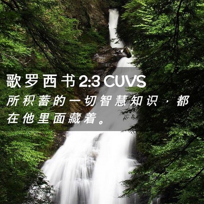 Picture 02 - 歌 罗 西 书 2:3 CUVS - 所 积 蓄 的 一 切 智 慧 知 识 ， 都 - Bible Verse Picture