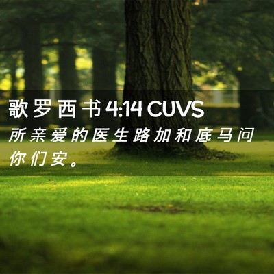 Picture 02 - 歌 罗 西 书 4:14 CUVS - 所 亲 爱 的 医 生 路 加 和 底 马 问 - Bible Verse Picture