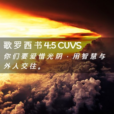 Picture 02 - 歌 罗 西 书 4:5 CUVS - 你 们 要 爱 惜 光 阴 ， 用 智 慧 与 - Bible Verse Picture