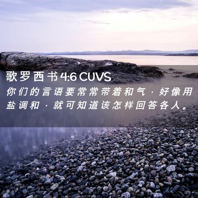 Picture 02 - 歌 罗 西 书 4:6 CUVS - 你 们 的 言 语 要 常 常 带 着 和 气 - Bible Verse Picture
