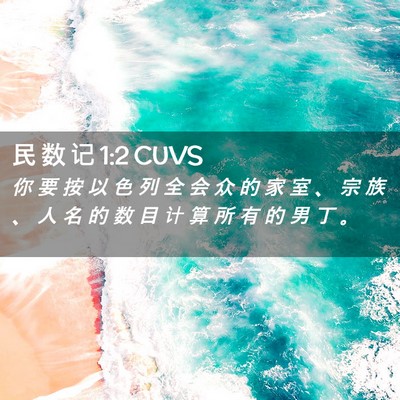 Picture 02 - 民 数 记 1:2 CUVS - 你 要 按 以 色 列 全 会 众 的 家 室 - Bible Verse Picture