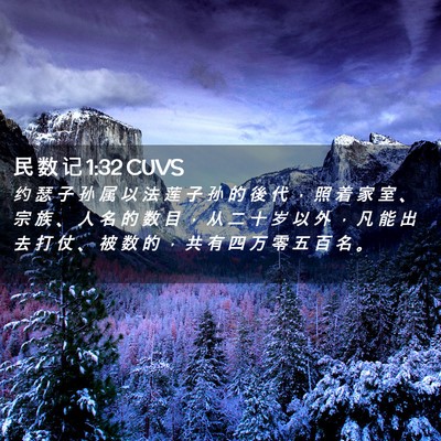 Picture 02 - 民 数 记 1:32 CUVS - 约 瑟 子 孙 属 以 法 莲 子 孙 的 後 - Bible Verse Picture