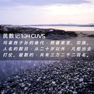 Picture 02 - 民 数 记 1:34 CUVS - 玛 拿 西 子 孙 的 後 代 ， 照 着 家 - Bible Verse Picture