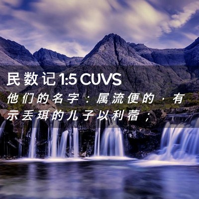 Picture 02 - 民 数 记 1:5 CUVS - 他 们 的 名 字 ： 属 流 便 的 ， 有 - Bible Verse Picture