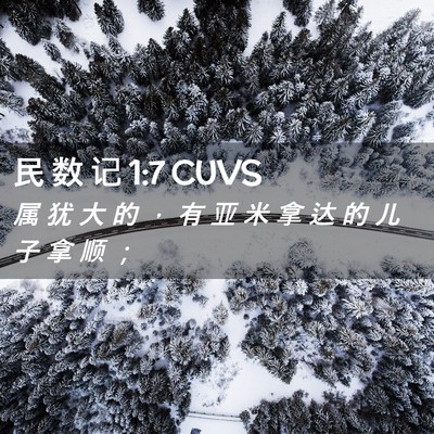 Picture 02 - 民 数 记 1:7 CUVS - 属 犹 大 的 ， 有 亚 米 拿 达 的 儿 - Bible Verse Picture